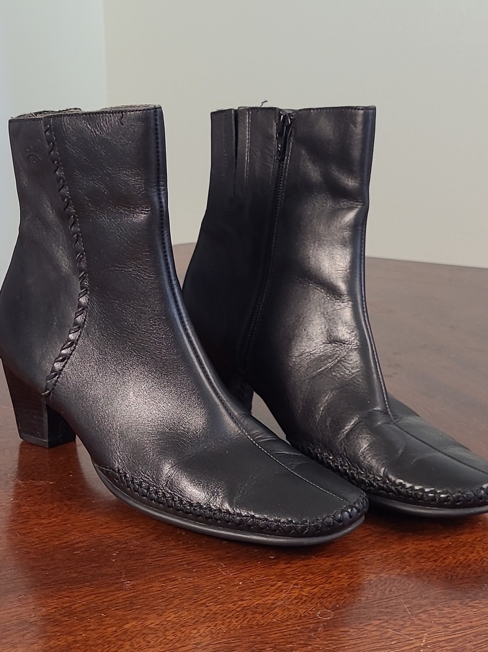 PIKOLINOS Black Leather Ankle  Booties Size 41 US 10.5-11